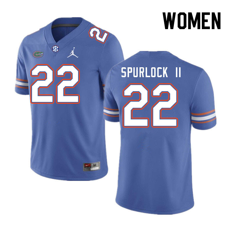 Women #22 Deuce Spurlock II Florida Gators College Football Jerseys Stitched-Royal